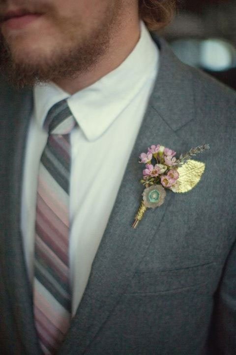 accessoire boutonniere marie avec geode